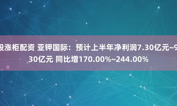 股涨柜配资 亚钾国际：预计上半年净利润7.30亿元~9.30亿元 同比增170.00%~244.00%