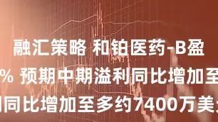 融汇策略 和铂医药-B盈喜后涨超8% 预期中期溢利同比增加至多约7400万美元